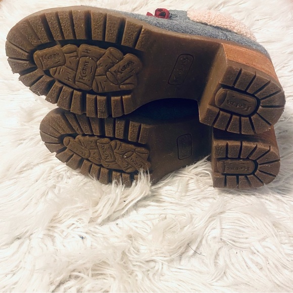 Kork-Ease Korks Evie Lace Up Wool Gray Block Heel Boots Ankle Booties Size 9 - Picture 7 of 9